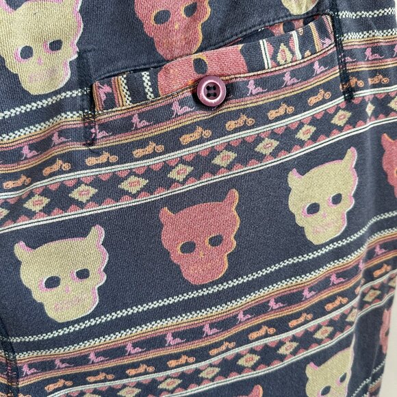 Men's Urban Outfitters Devils Harvest Printed Knit Skull Shorts Size XL - Picture 7 of 10